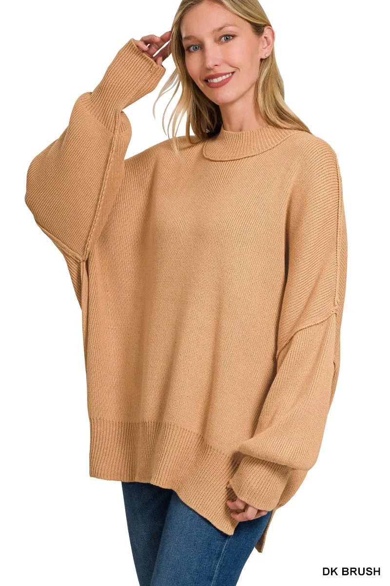 SIDE SLIT OVERSIZED SWEATER