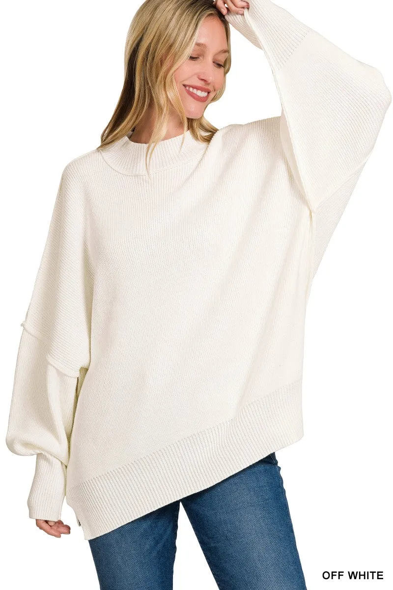 SIDE SLIT OVERSIZED SWEATER