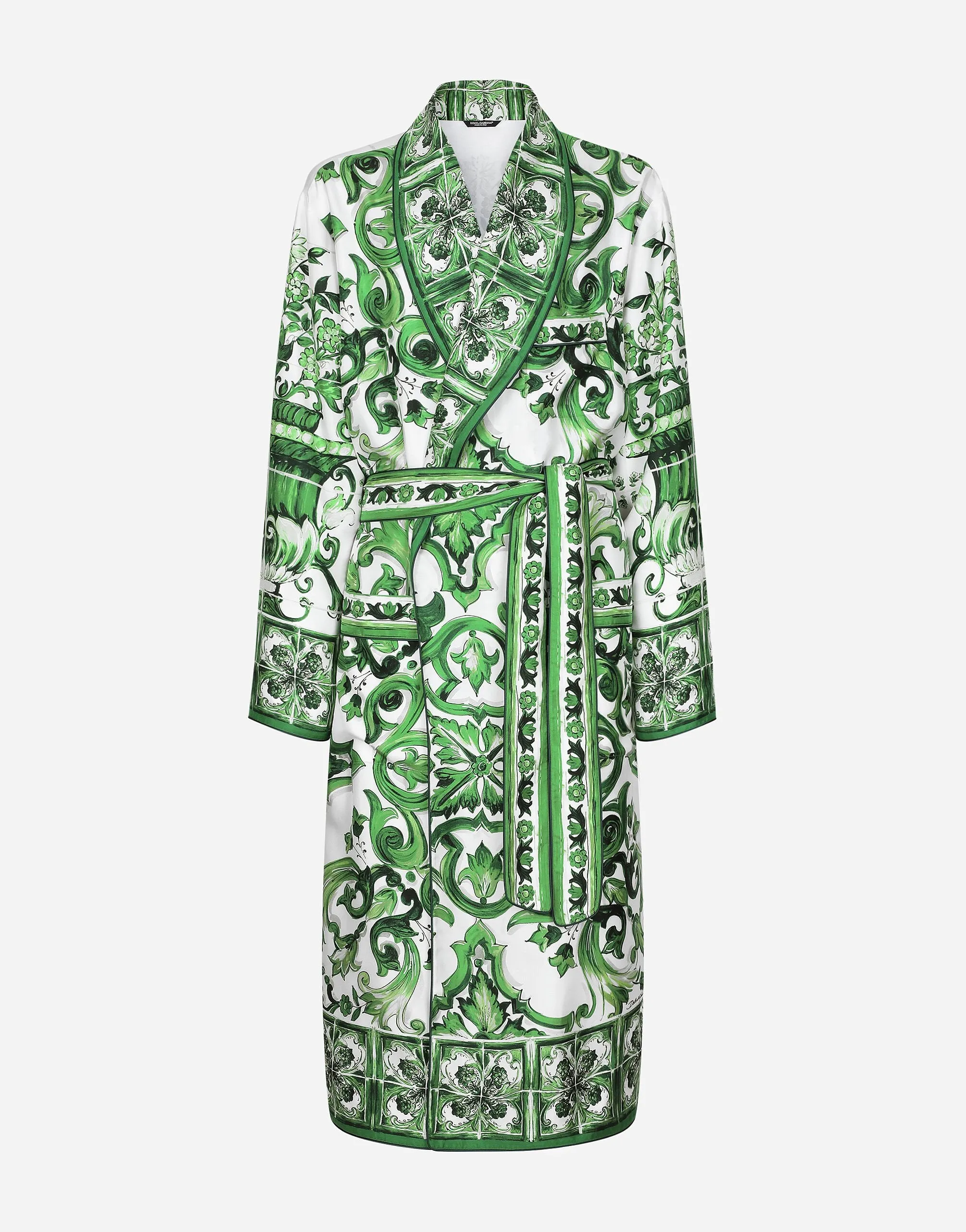 Silk Twill Robe With Majolica Print
