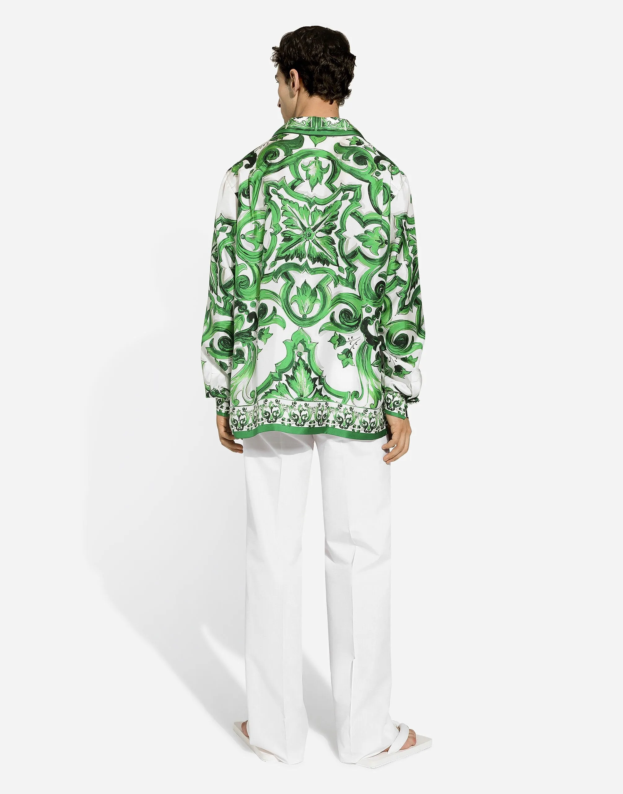 Silk Twill Shirt With Majolica Print