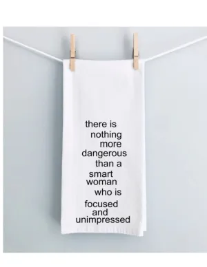 smart, focused women - humorous kitchen bar towel LG