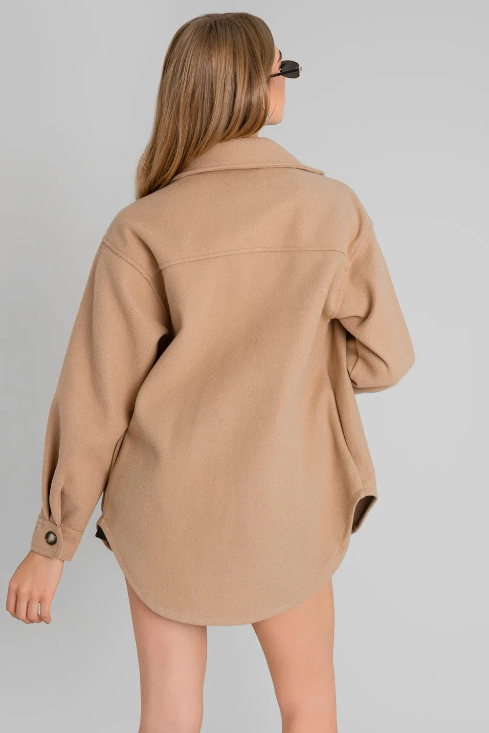 Sobrecamisa de fit oversized bolsillos manga larga