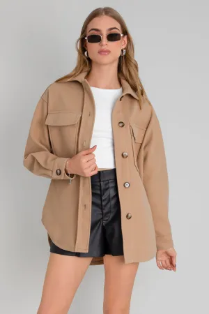 Sobrecamisa de fit oversized bolsillos manga larga