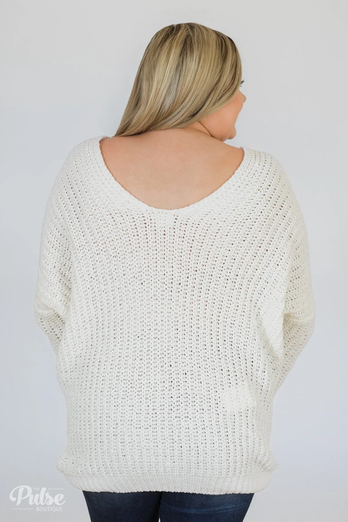 Softly Knitted Chunky Sweater- White