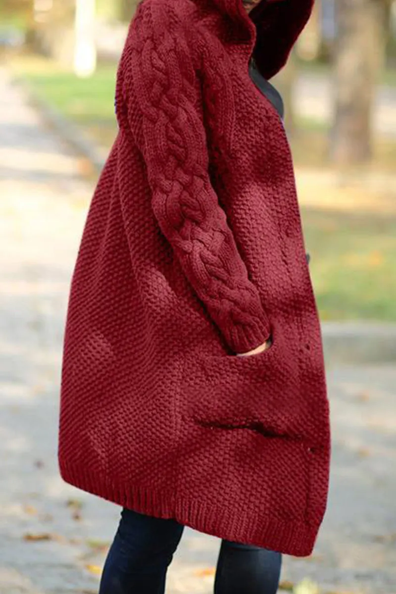 Solid Pocket Solid Color Hooded Collar Tops