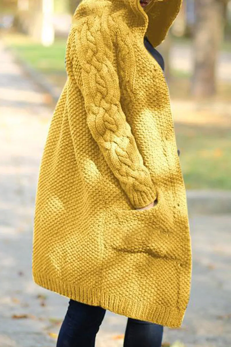 Solid Pocket Solid Color Hooded Collar Tops