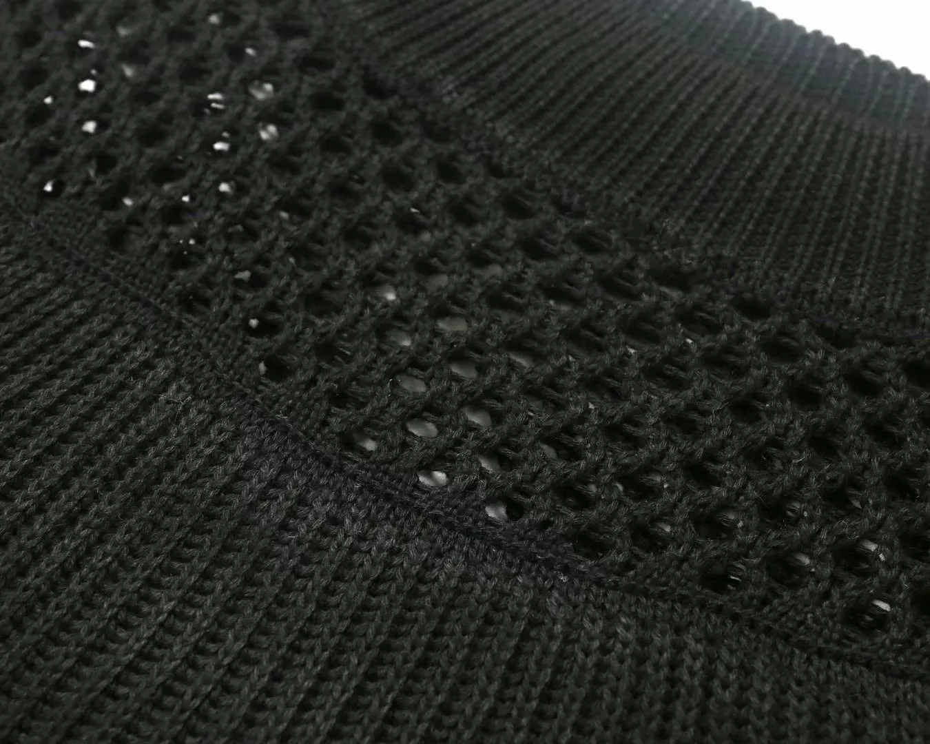 Splicing Hollow-out Flared Sleeve Knit Sweater
