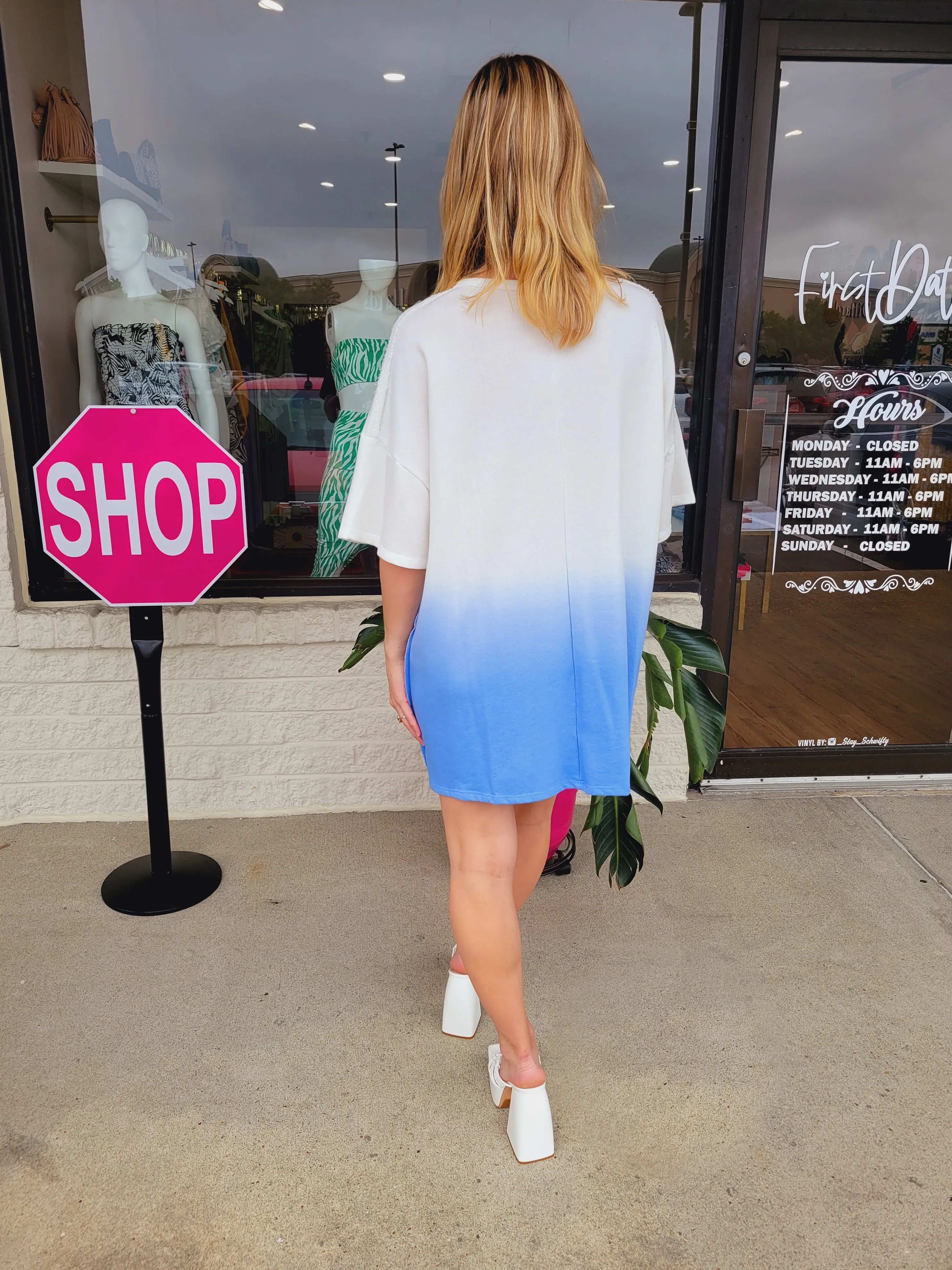 Spring Ombre Tee-Blue