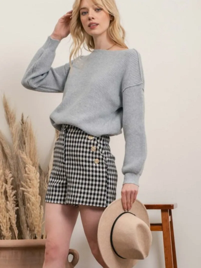 Stay Awhile Sweater: Grey