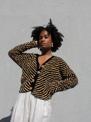 Striped Chenille Cardigan