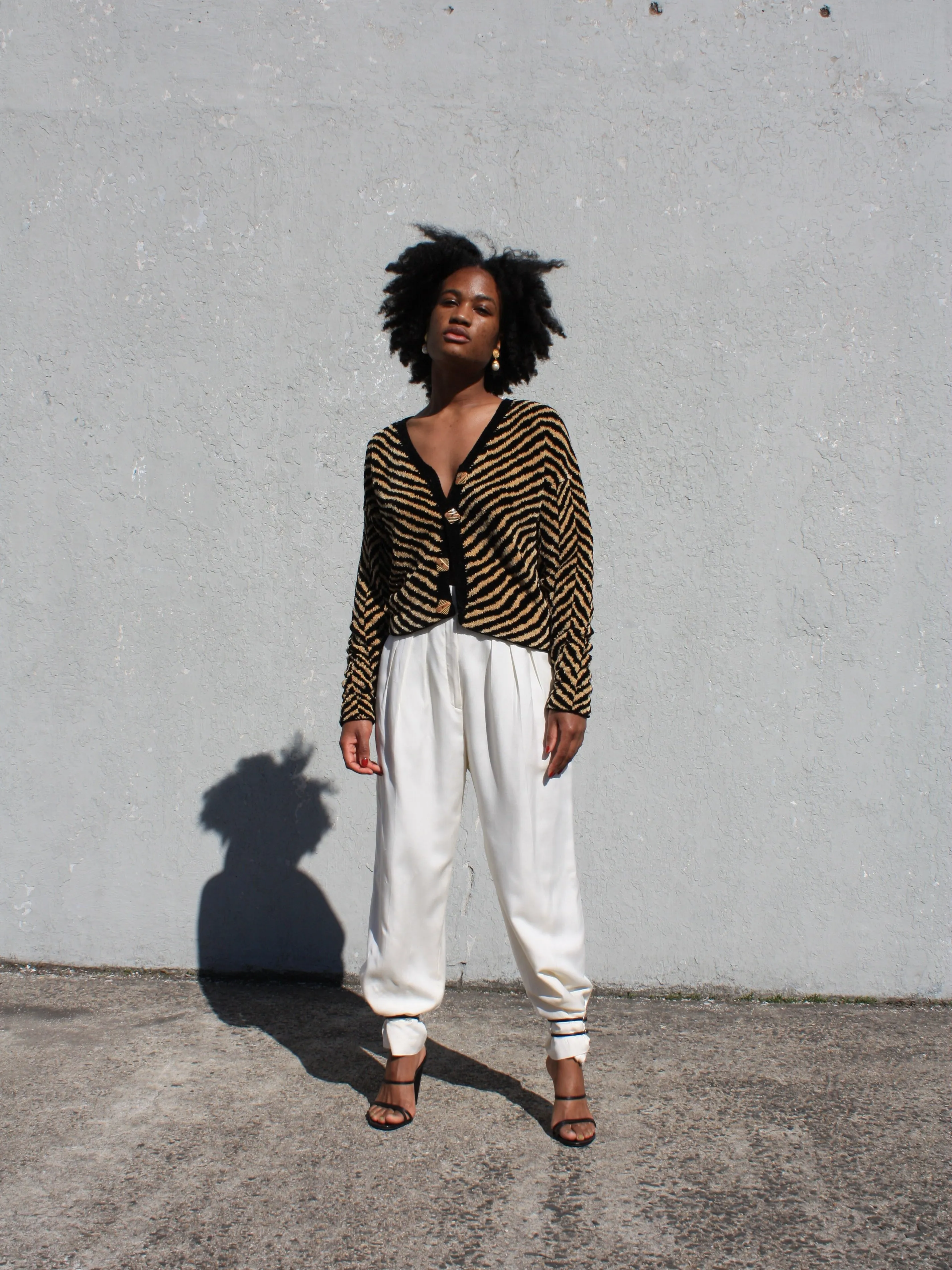Striped Chenille Cardigan
