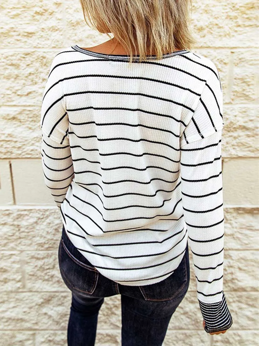 Stunncal Bottom Shirt Round Neck Loose Tops