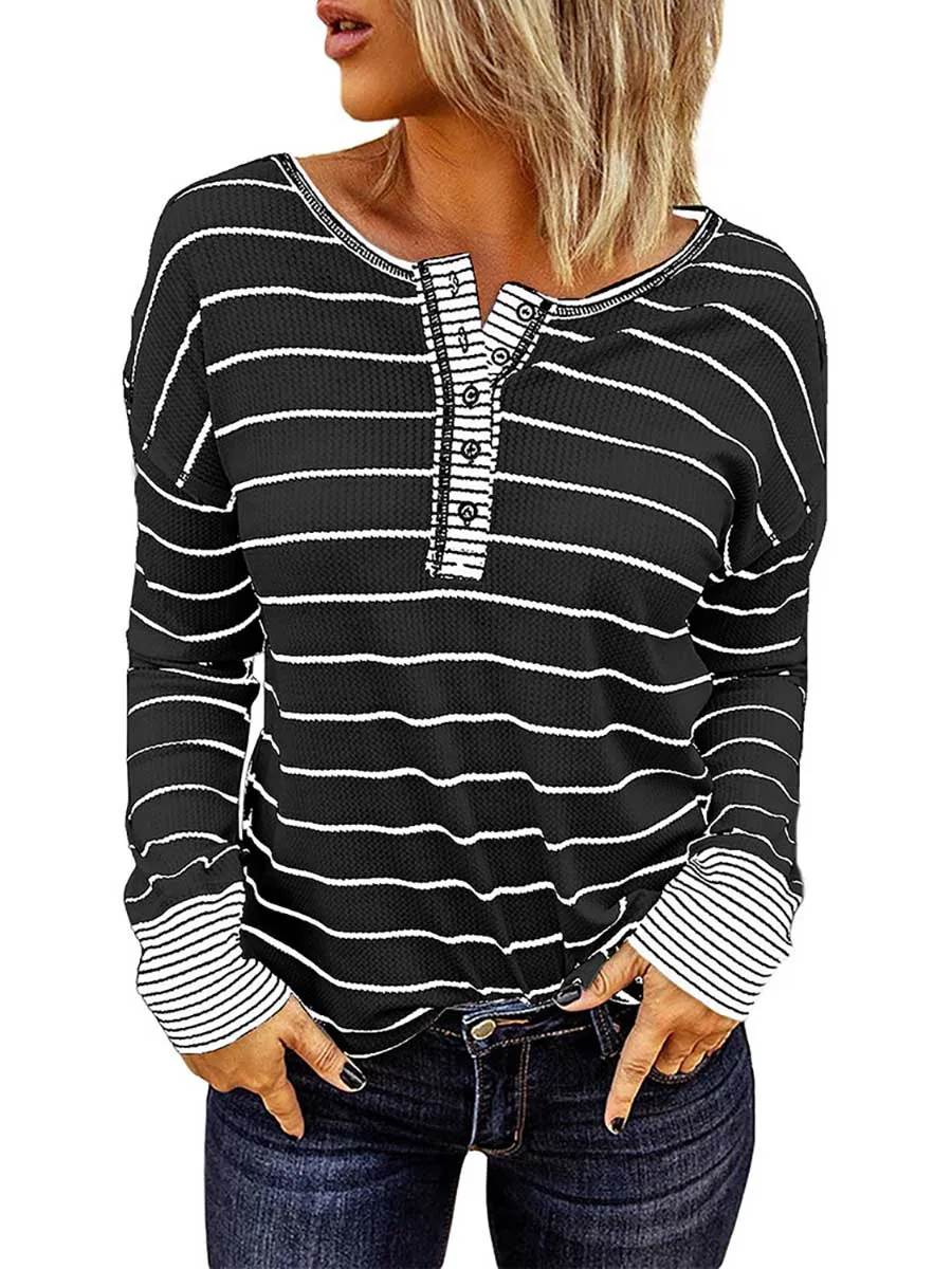 Stunncal Bottom Shirt Round Neck Loose Tops
