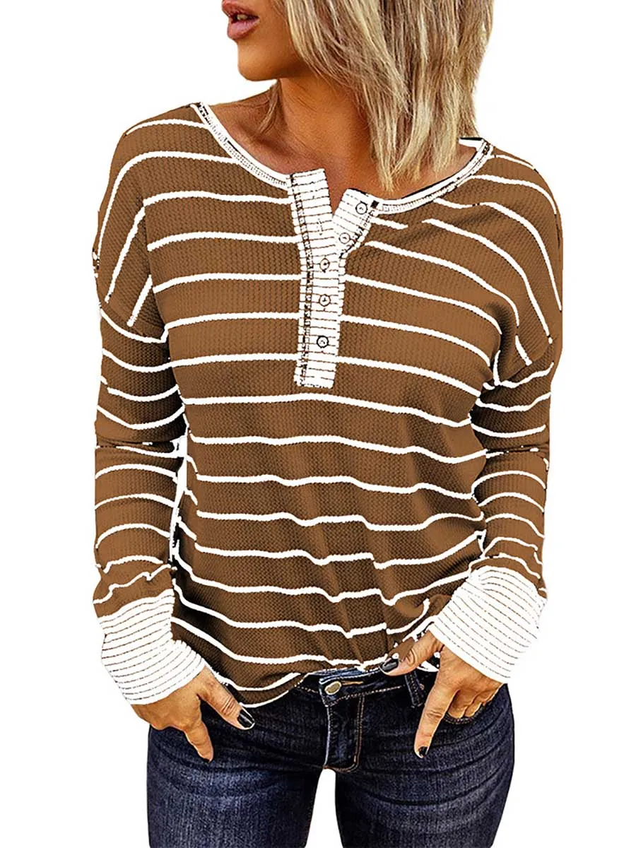 Stunncal Bottom Shirt Round Neck Loose Tops