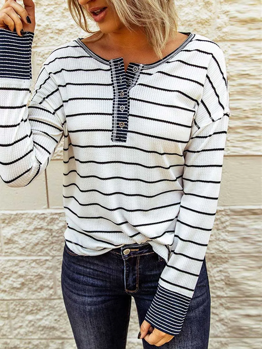 Stunncal Bottom Shirt Round Neck Loose Tops