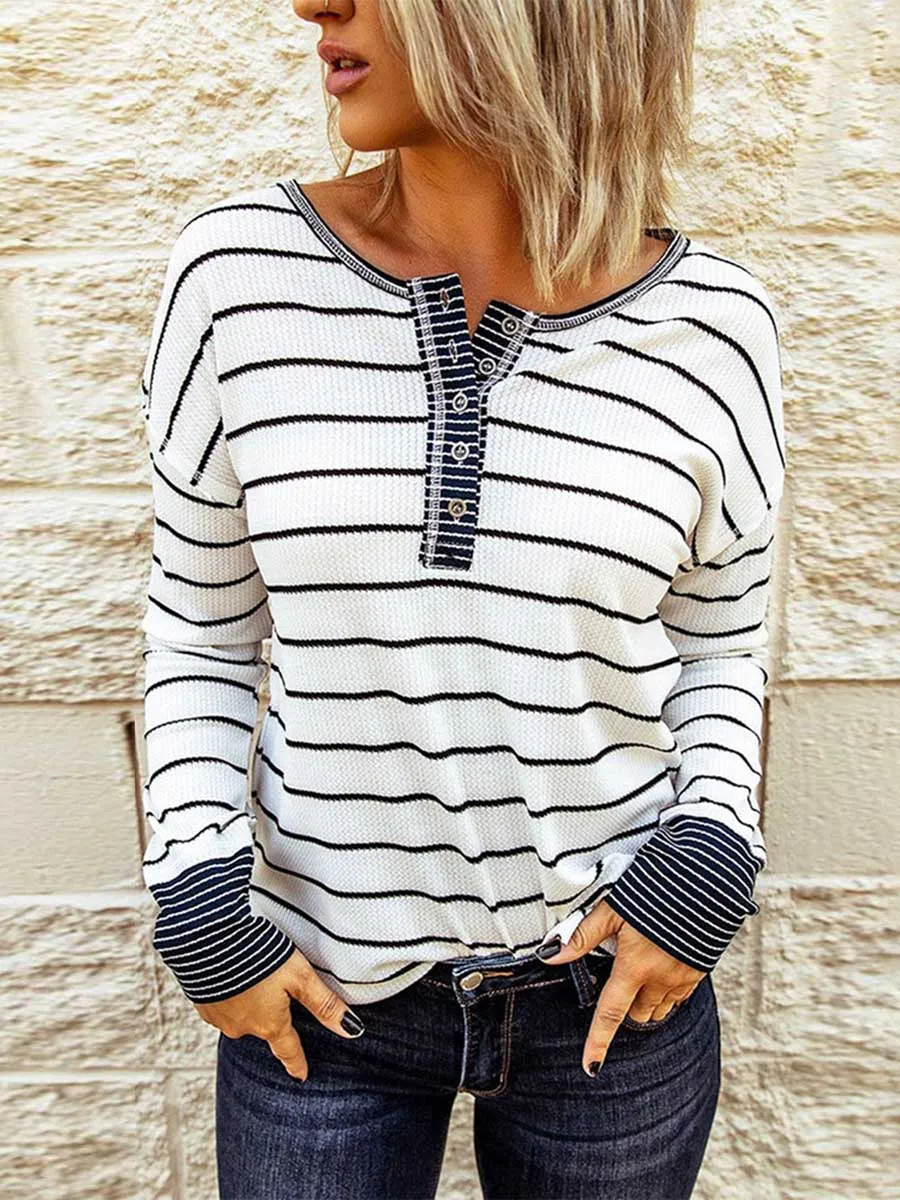 Stunncal Bottom Shirt Round Neck Loose Tops