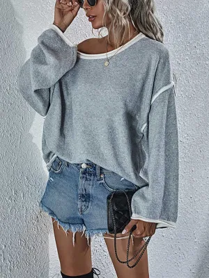 Stunncal Crew Neck Knit Loose Sweater
