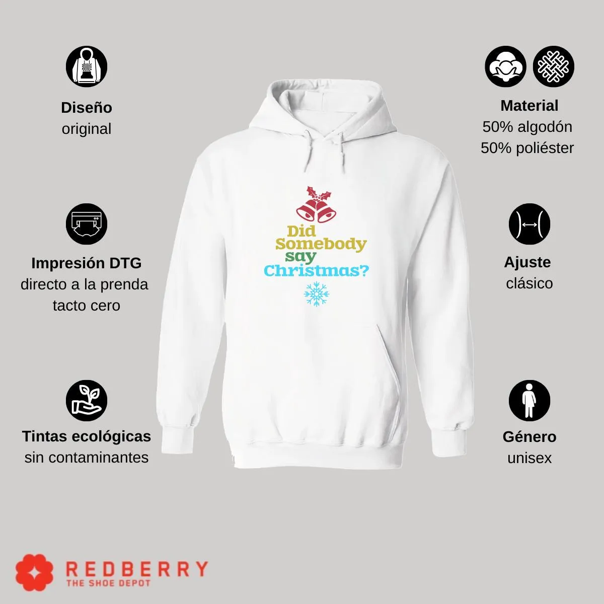 Sudadera Deportiva Hombre Navideña Hoodie 007