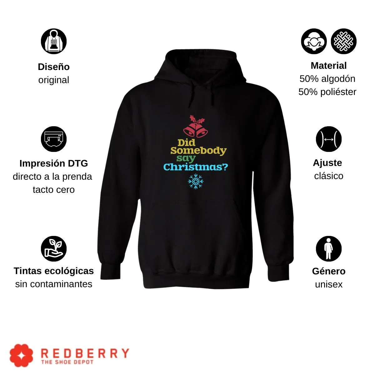 Sudadera Deportiva Hombre Navideña Hoodie 007
