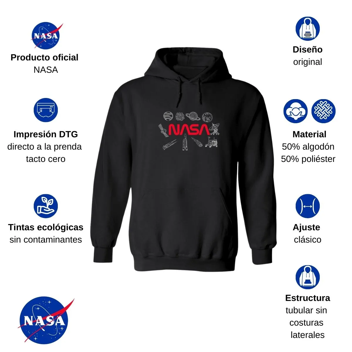 Sudadera Mujer Hoodie Nasa Espacio