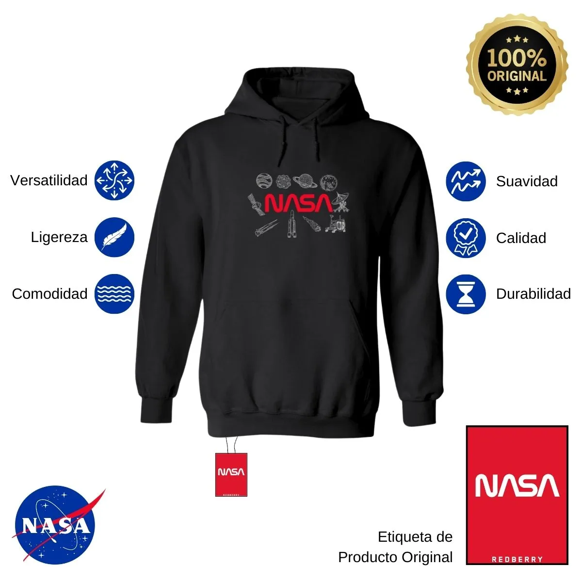 Sudadera Mujer Hoodie Nasa Espacio