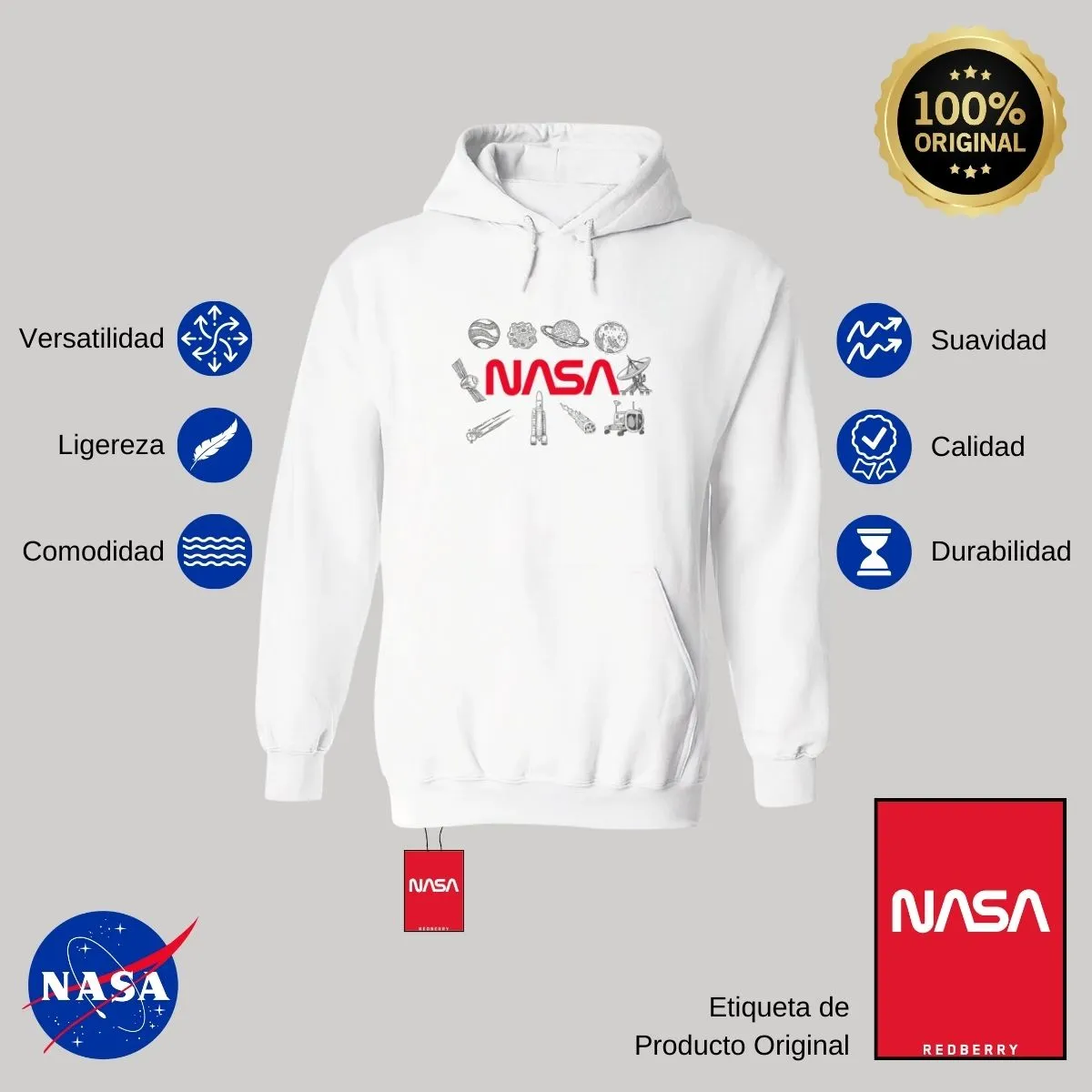 Sudadera Mujer Hoodie Nasa Espacio