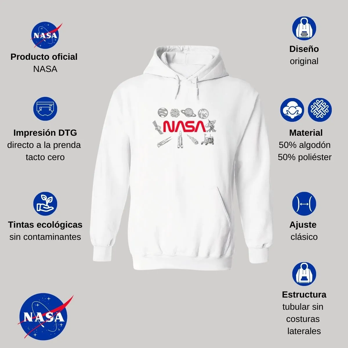Sudadera Mujer Hoodie Nasa Espacio