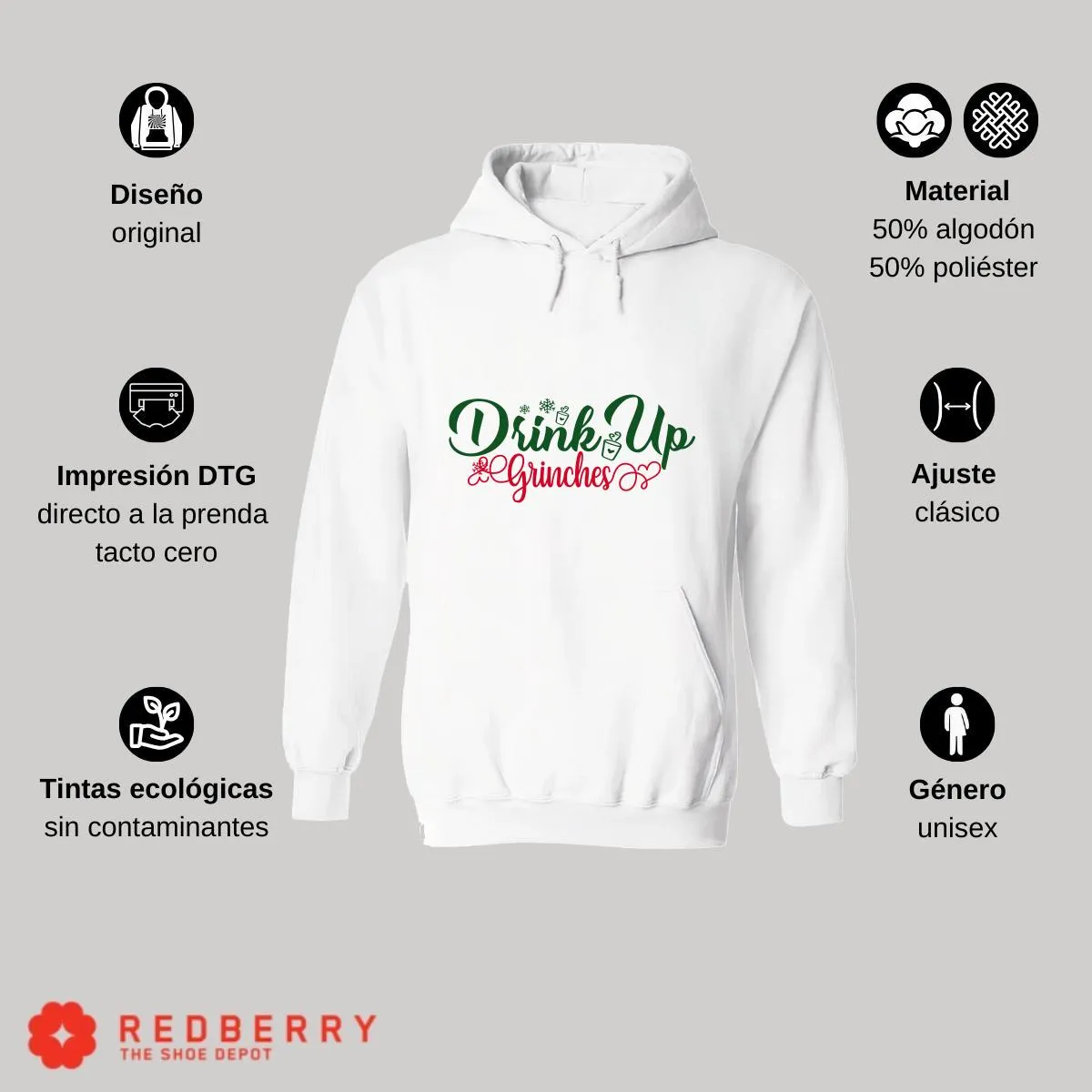 Sudadera Navideña Hombre Deportiva Hoodie 042