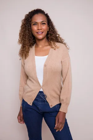 Suzy D Lewis Soft Knit Boyfriend Cardigan, White