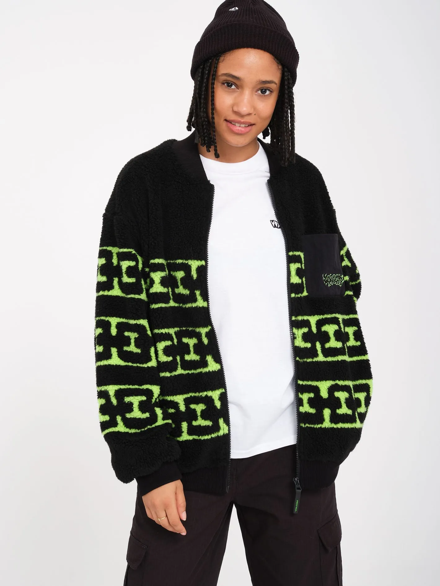 Sweat sherpa zippé Zephyr - BLACK