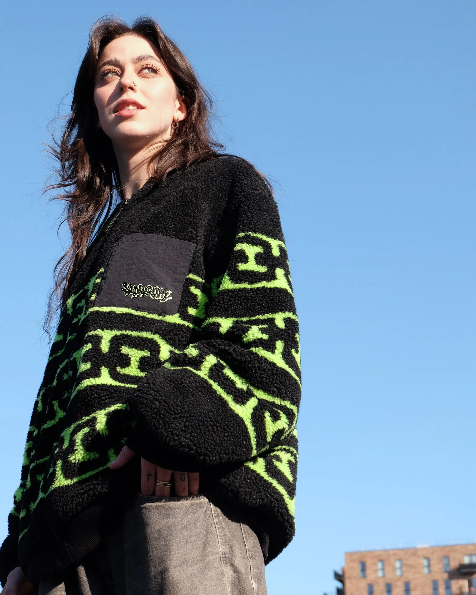 Sweat sherpa zippé Zephyr - BLACK