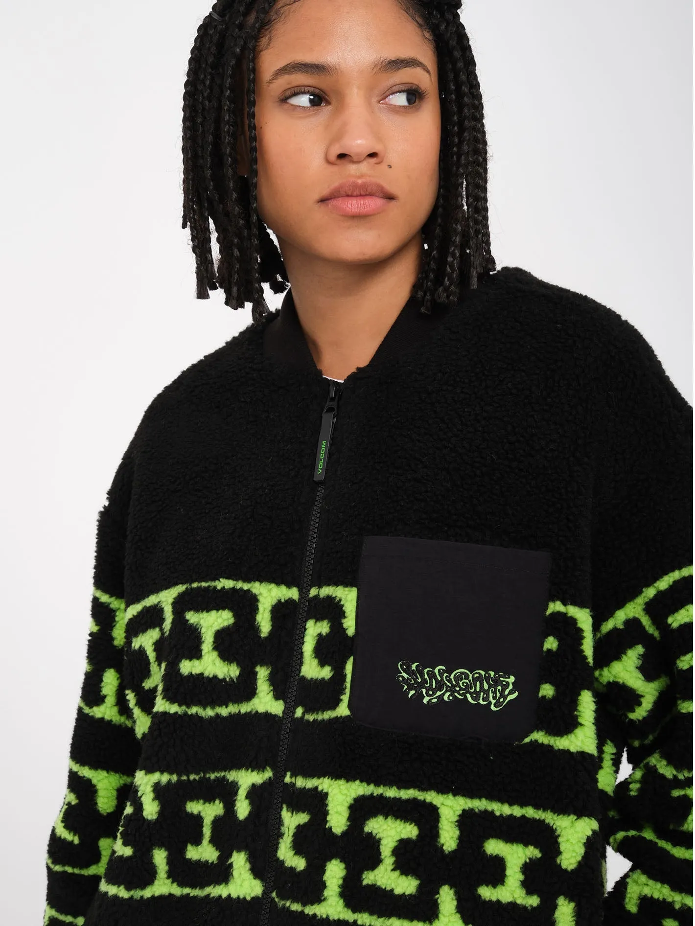 Sweat sherpa zippé Zephyr - BLACK