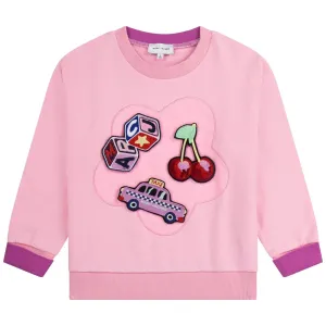 Sweatshirt With Badges - Pink