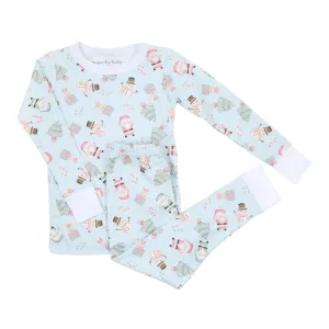 Sweet Little Christmas Blue Long Pajamas