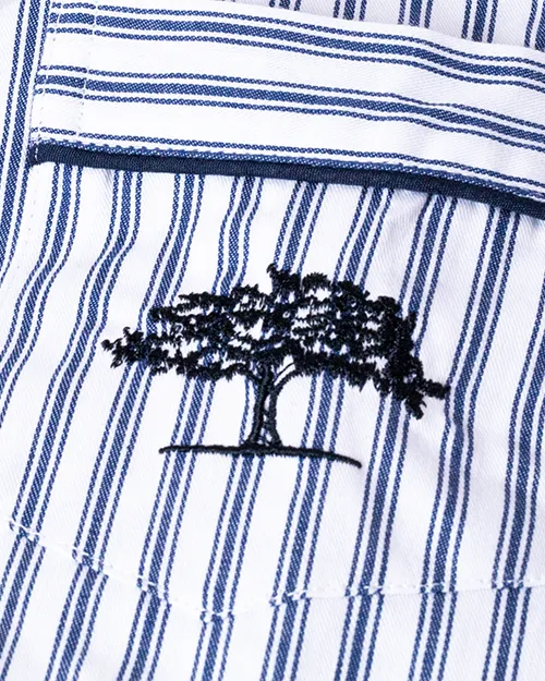THE POST OAK | Women's French Ticking Twill Pajamas | Navy