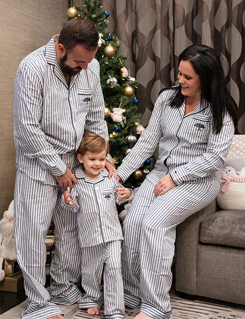 THE POST OAK | Women's French Ticking Twill Pajamas | Navy