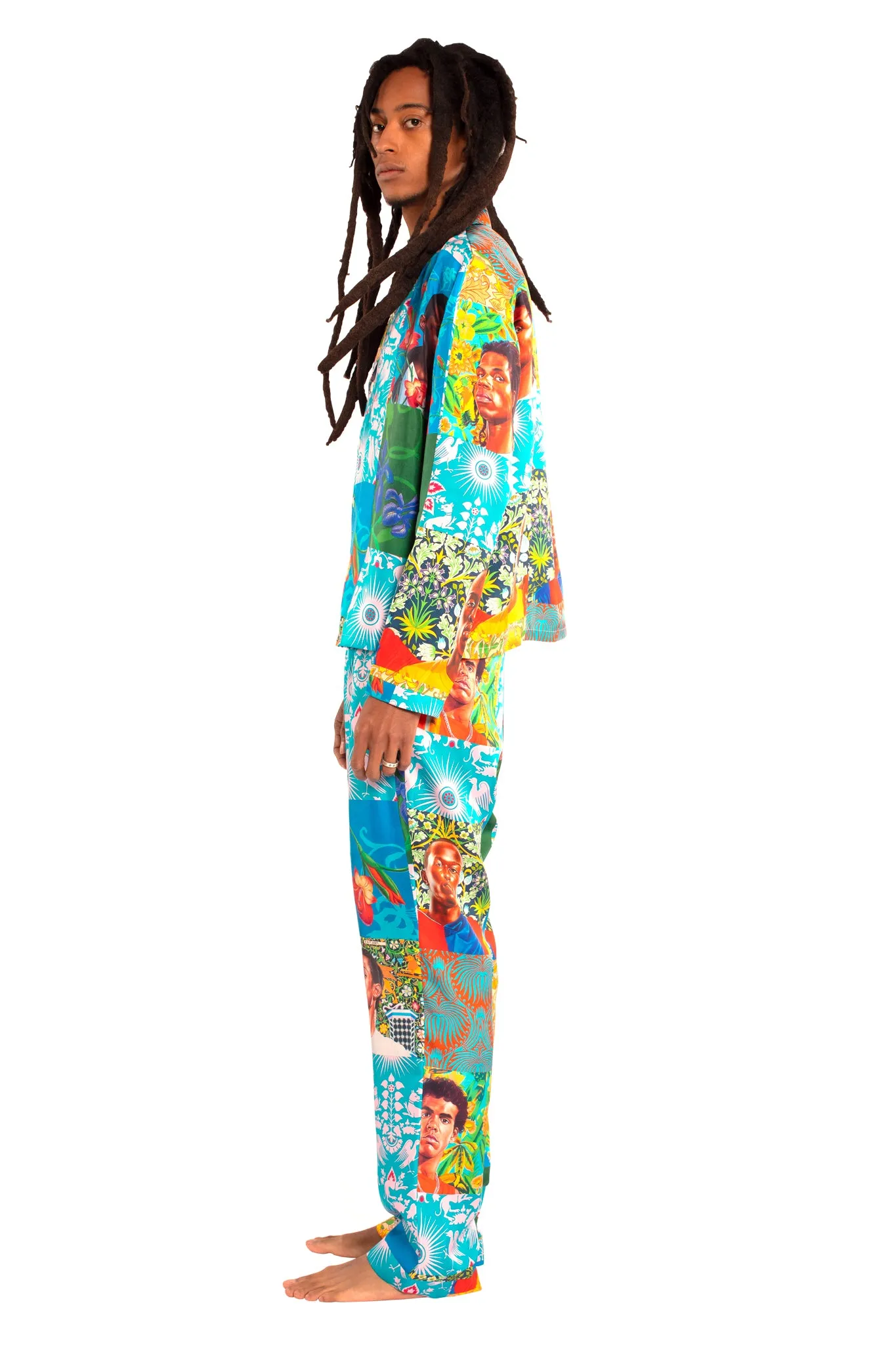 Tiled Silk Pajama Set by Kehinde Wiley