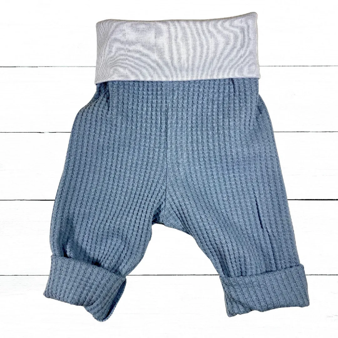 Toddler Size BLUE Waffle Knit Grow Along® Infant Lounge Pants
