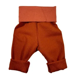 Toddler Size RUST Neutral Waffle Knit Grow Along® Infant Lounge Pants