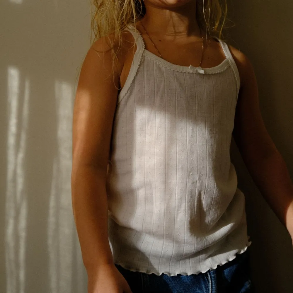 Tothemoon ☾ - Strap top - Curled ends - Wool & silk - Pointelle - Wide fit
