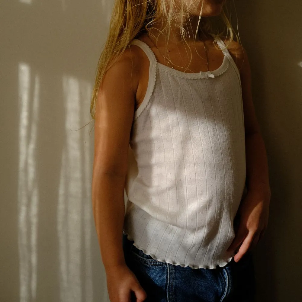 Tothemoon ☾ - Strap top - Curled ends - Wool & silk - Pointelle - Wide fit