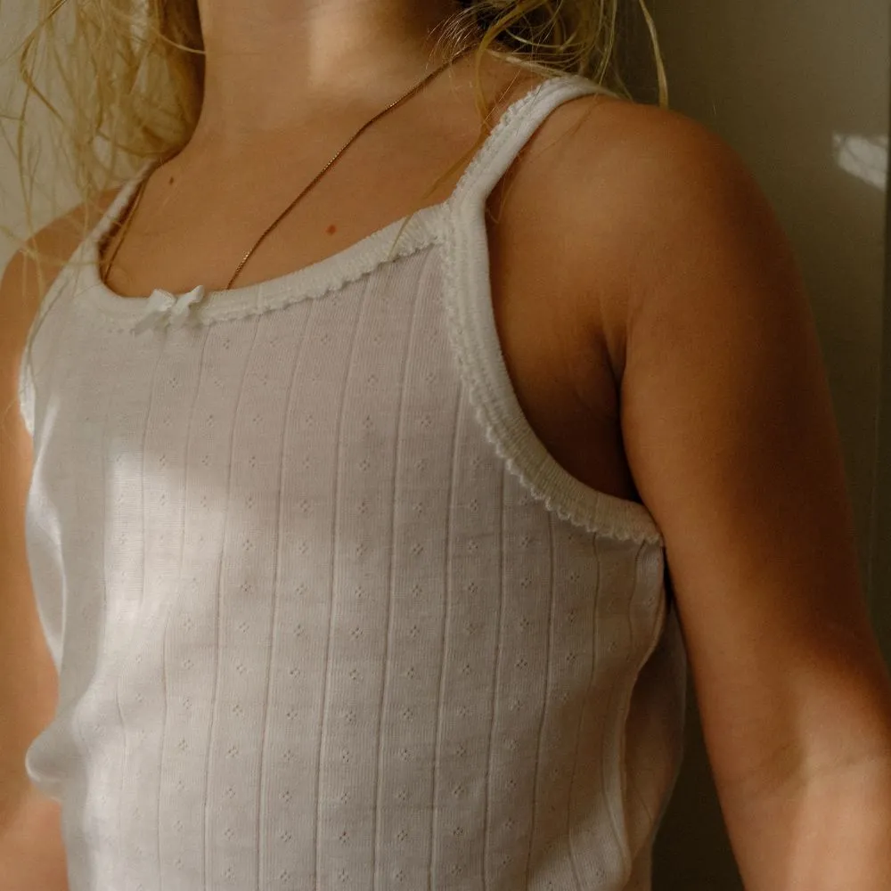 Tothemoon ☾ - Strap top - Curled ends - Wool & silk - Pointelle - Wide fit