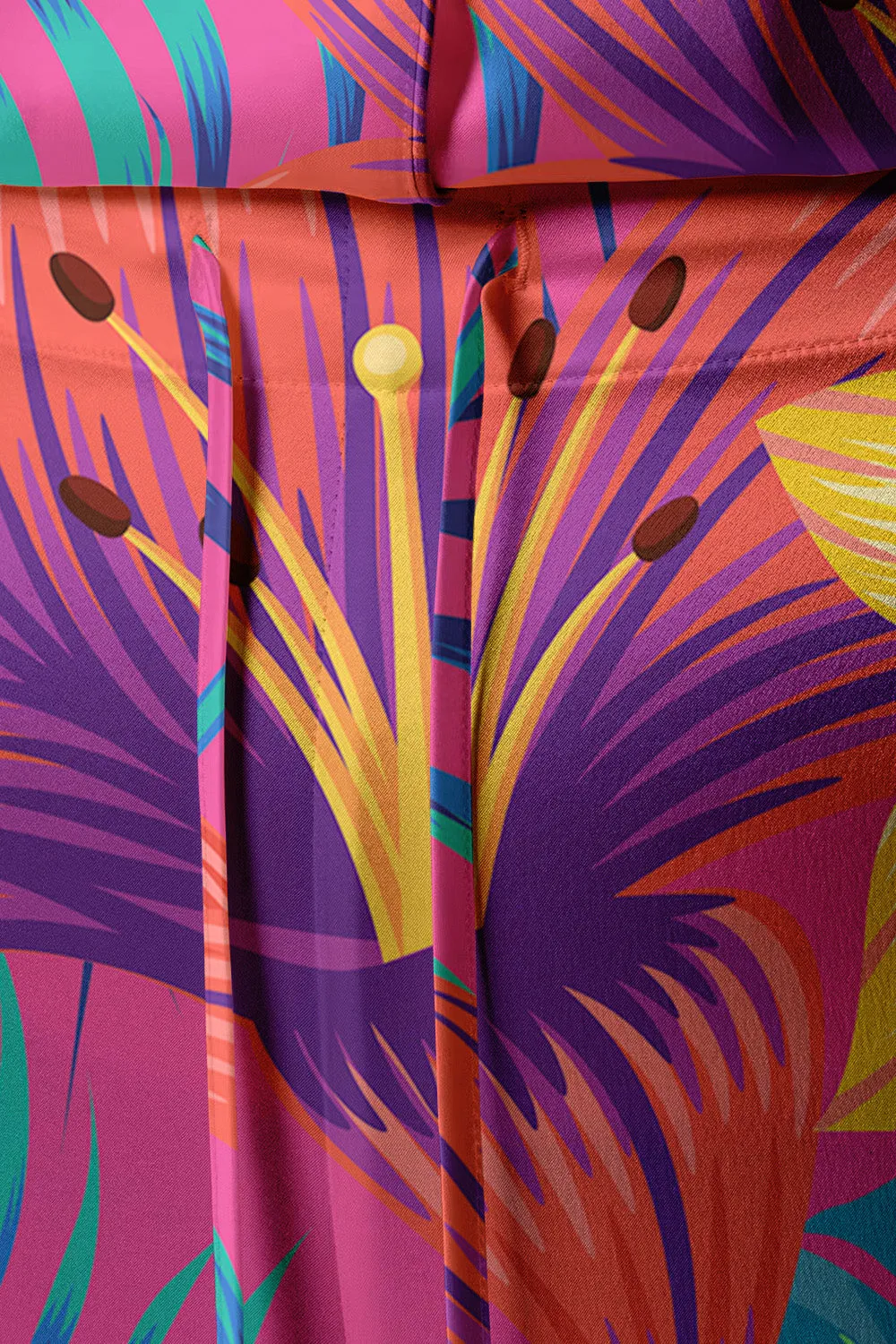 Tropical Fiesta – Bold Floral Paradise Satin Pajama Set