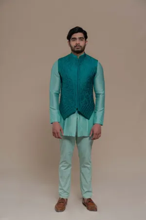 TURQOISE BUNDI-KURTA SET