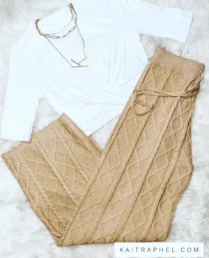 Twisted Cable Pattern Sweater Pant