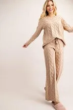 Twisted Cable Pattern Sweater Pant