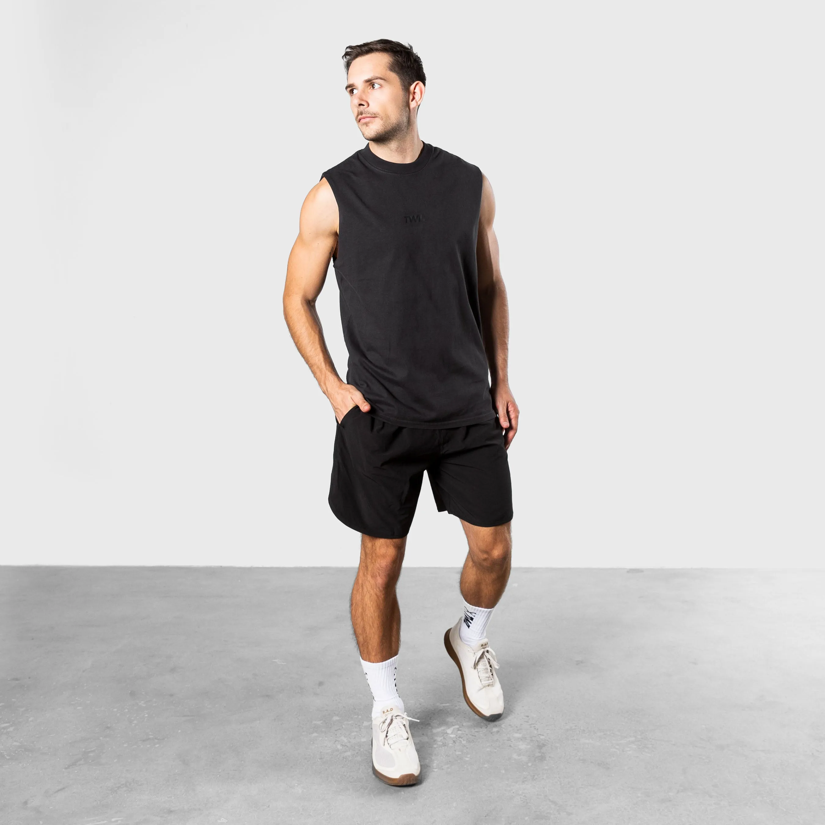 TWL - LIFESTYLE OVERSIZED MUSCLE TANK - WASHED BLACK