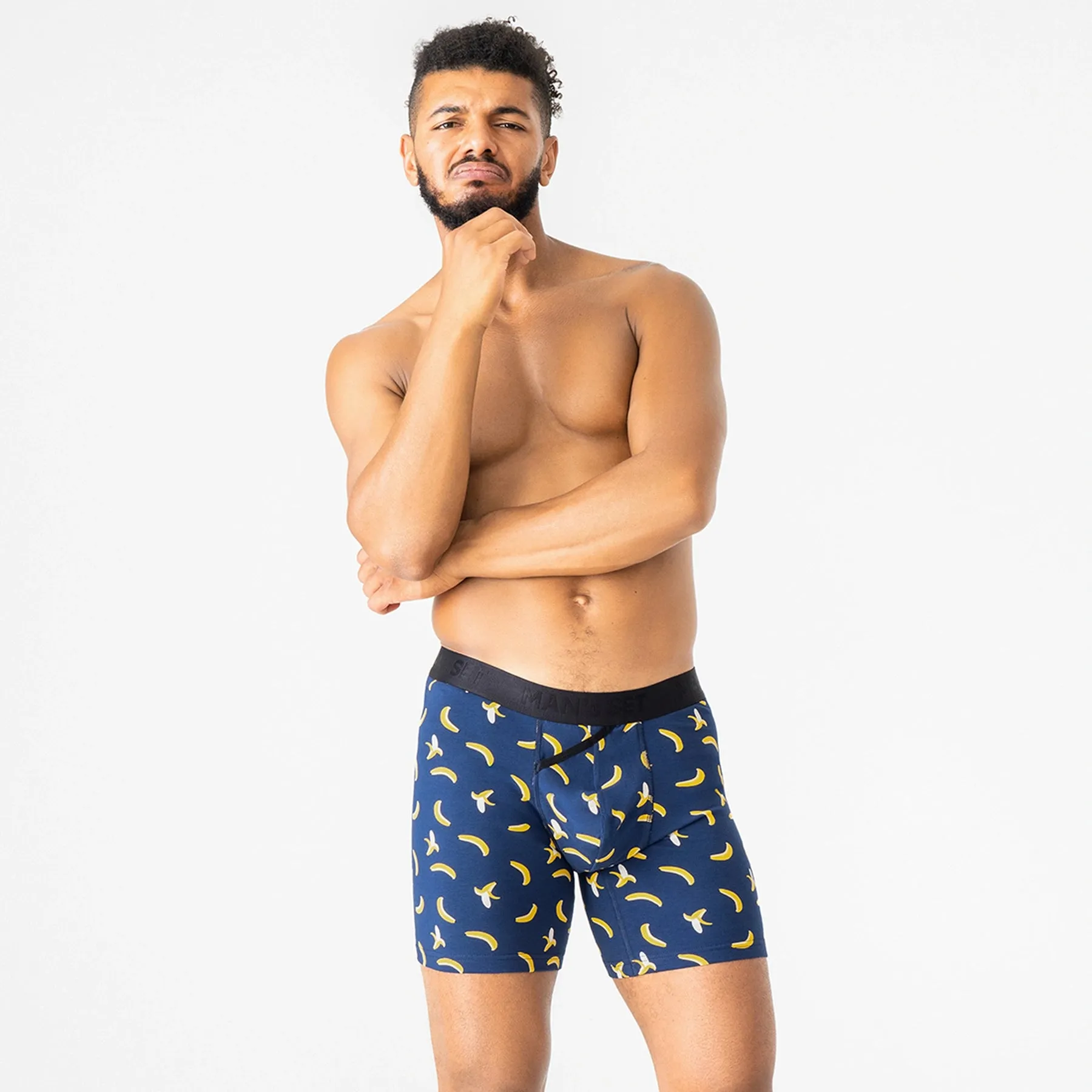 UltraSoft  Boxer Brief 7.6" OpenFly, Navy Banana