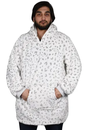 Unisex Spot Dot Sherpa Fleece Blanket Hoodie