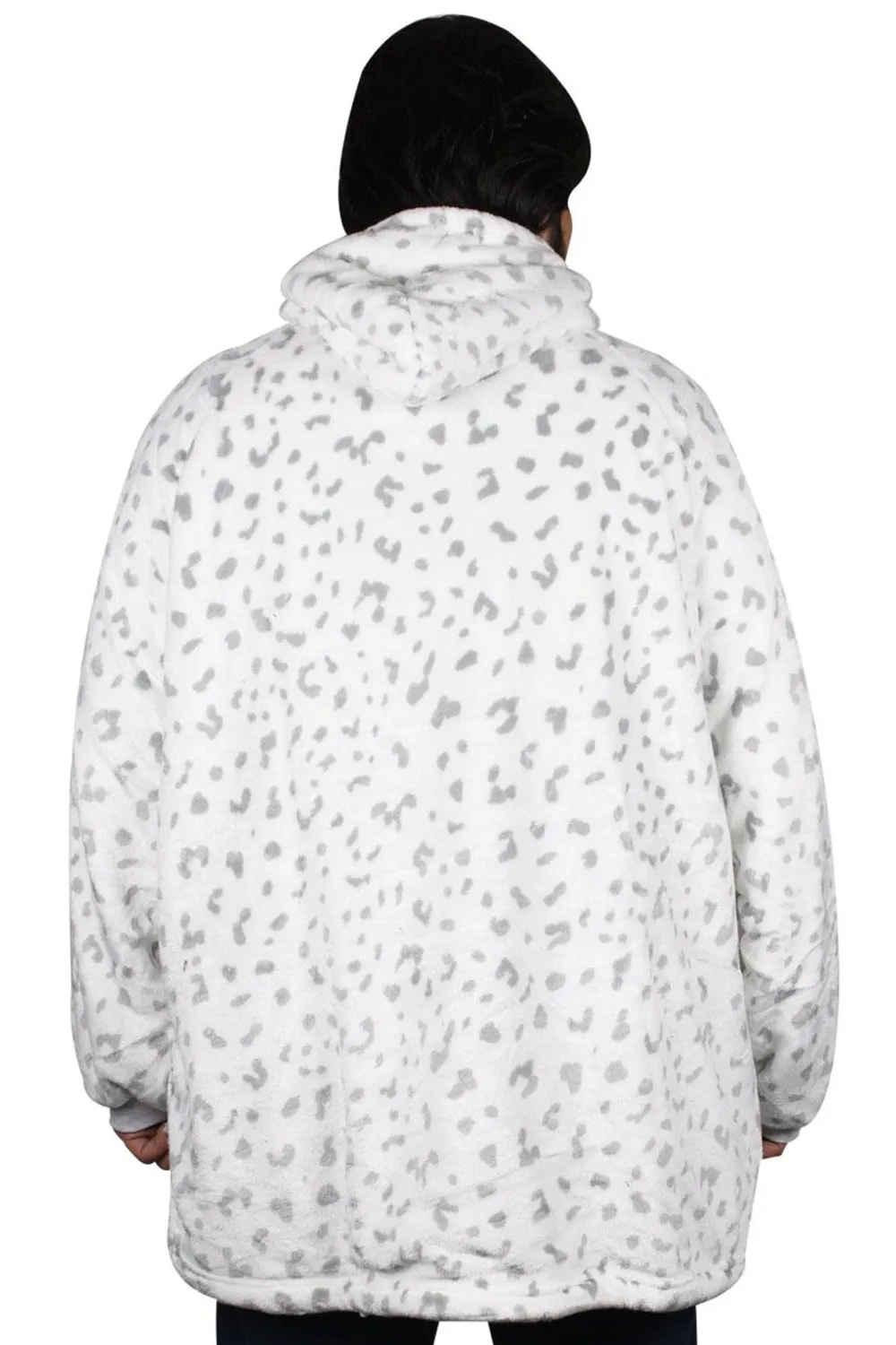 Unisex Spot Dot Sherpa Fleece Blanket Hoodie